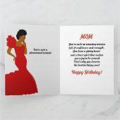 Mam Glam Red Roses & Cake African American Kaart (Binnen)