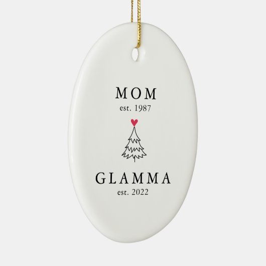 mam | Glamma Jaar Oost | Kerstmis Keramisch Ornament (Rechts)