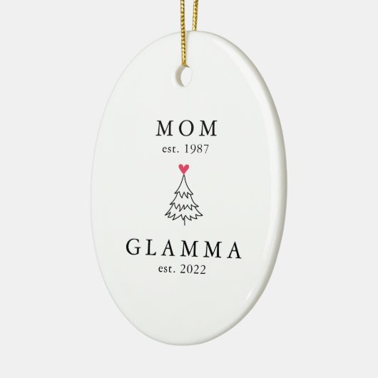 mam | Glamma Jaar Oost | Kerstmis Keramisch Ornament (Links)