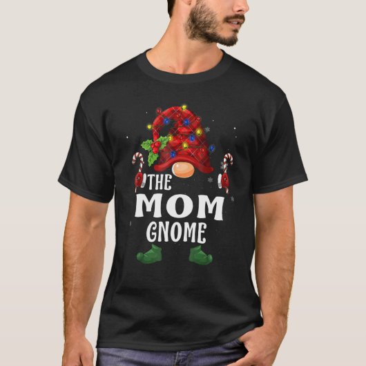 Mam Gnome Buffalo Pset Matching Family Kerstmis T-shirt (Voorkant)