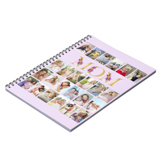 Mam Gold Floral Letters 24 Verticale foto Collage Notitieboek (Linkerzijde)