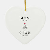 mam | Gram Year Est. Kerstakeramische versiering Keramisch Ornament (Voorkant)