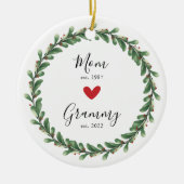 mam | Grammy Year Est. Keramisch siermiddel Keramisch Ornament (Voorkant)