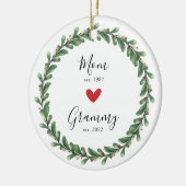 mam | Grammy Year Est. Keramisch siermiddel Ornament (Links)