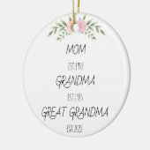 Mam Grandma Great Grandma Est Aangepast Jaar Keramisch Ornament (Links)