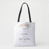 Mam Grandma Great Grandma Est Aangepast Jaar Tote Bag (Voorkant)