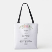 Mam Grandma Great Grandma Est Aangepast Jaar Tote Bag (Achterkant)