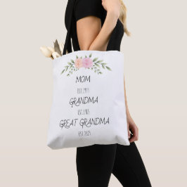 Mam Grandma Great Grandma Est Aangepast Jaar Tote Bag