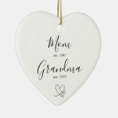 mam | Grandma Heart Ceramic Ornament (Rechts)