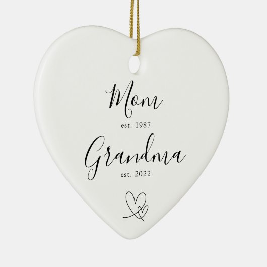 mam | Grandma Heart Ceramic Ornament (Rechts)