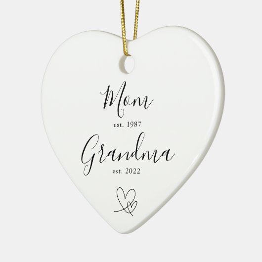 mam | Grandma Heart Ceramic Ornament (Links)