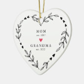 mam | Grandma Heart Ceramic Ornament (Links)