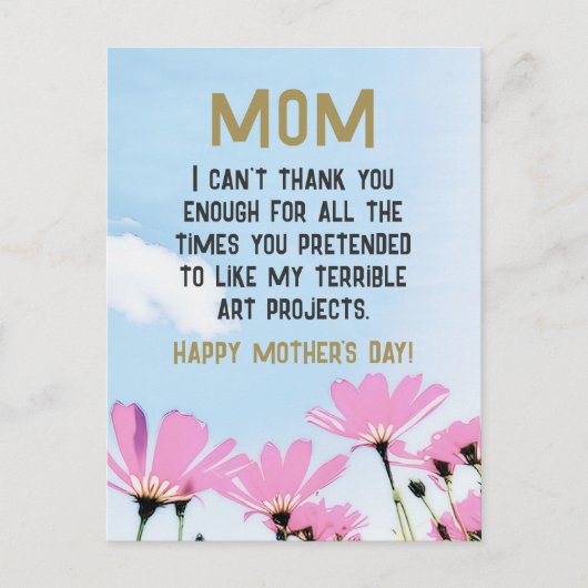 Mam Grappig Quote Humor Bloemen Bloemen Bloemen Bl Briefkaart (Voorkant)