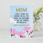 Mam Grappig Quote Humor Bloemen Bloemen Bloemen Bl Feestdagenkaart (Staand voorkant)