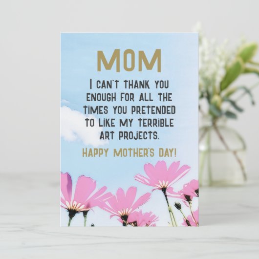 Mam Grappig Quote Humor Bloemen Bloemen Bloemen Bl Feestdagenkaart (Staand voorkant)