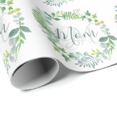Mam Greenery Foliage Wreath Moederdag Cadeaupapier (Rol Hoek)