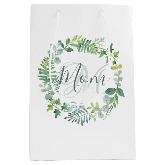 Mam Greenery Foliage Wreath Moederdag Medium Cadeauzakje (Voorkant)
