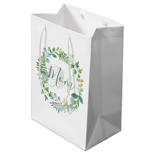 Mam Greenery Foliage Wreath Moederdag Medium Cadeauzakje (Achterkant Gekanteld)