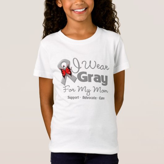 Mam - Grijze Ribbon Bewustheid T-shirt (Voorkant)