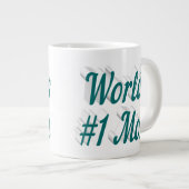 Mam groene halve tekst grote koffie mok (Voorkant rechts)