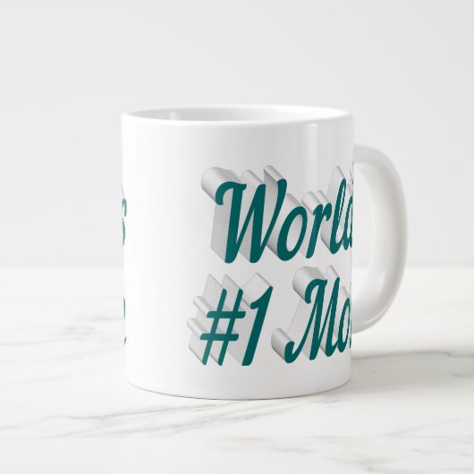 Mam groene halve tekst grote koffie mok (Voorkant rechts)