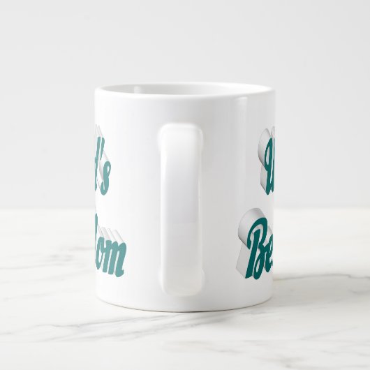 Mam groene halve typografie-Moederdag Grote Koffiekop (Achterkant)