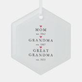 mam | Grote grootjaarsavond Kerstmis Glas Ornament (Voorkant)