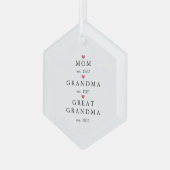 mam | Grote grootjaarsavond Kerstmis Glas Ornament (Voorkant links)