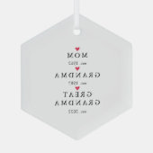 mam | Grote grootjaarsavond Kerstmis Glas Ornament (Achterkant)