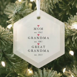 mam | Grote grootjaarsavond Kerstmis Glas Ornament