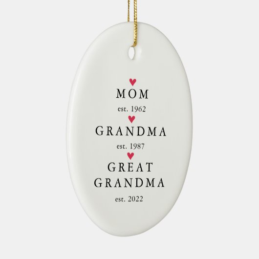 mam | Grote grootjaarsavond Kerstmis Keramisch Ornament (Rechts)