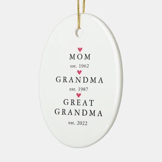 mam | Grote grootjaarsavond Kerstmis Keramisch Ornament (Links)