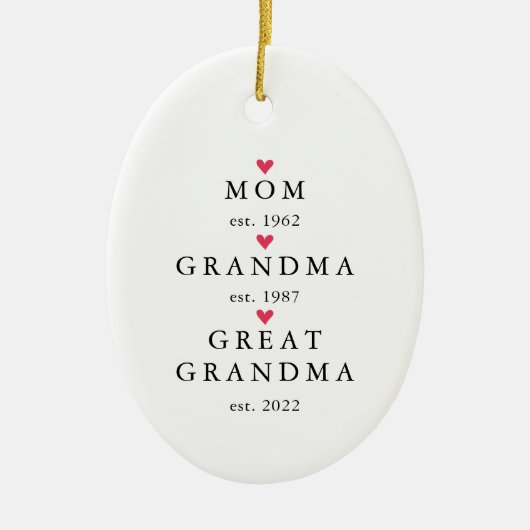 mam | Grote grootjaarsavond Kerstmis Keramisch Ornament (Voorkant)