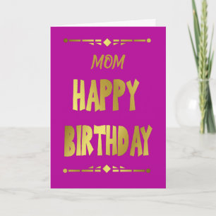 Mam Happy Birthday Modern Gold Typografie Kaart
