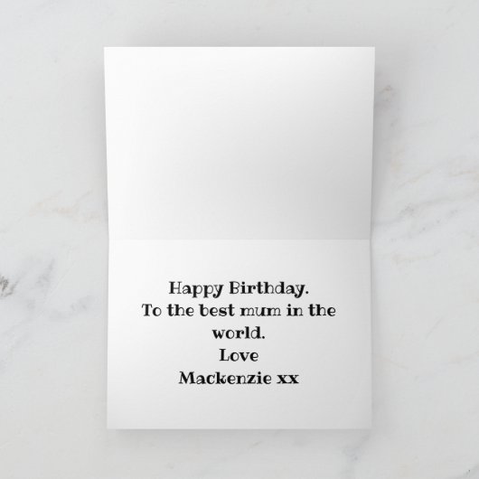 Mam Happy Birthday Text Year Photo Template Kaart (Binnen)