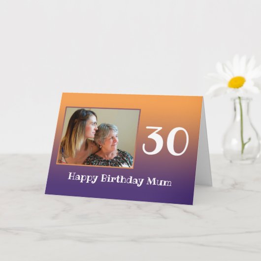 Mam Happy Birthday Text Year Photo Template Kaart (Kleine Plant)