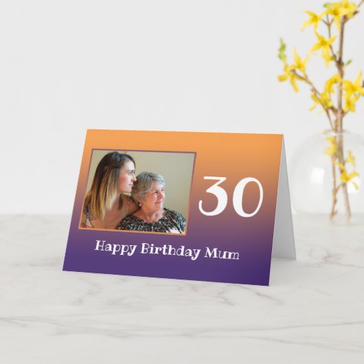 Mam Happy Birthday Text Year Photo Template Kaart (Gele Bloem)