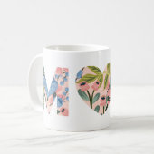 Mam, Happy Moederdag Floral Typographic Koffiemok (Voorkant links)