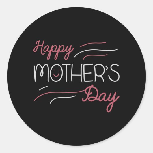 Mam - Happy Moederdag Ronde Sticker (Voorkant)