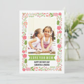 Mam, Happy Mothers Day koraal-roze bloemfoto Kaart (Staand voorkant)