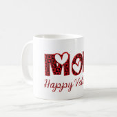 Mam Happy Valentijn Cute Cupid Typografie Koffiemok (Voorkant links)
