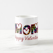 Mam Happy Valentijn Cute Hearts Typografie