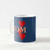 Mam Happy Valentine's Day Hearts Blue Red Koffiemok (Voorkant links)