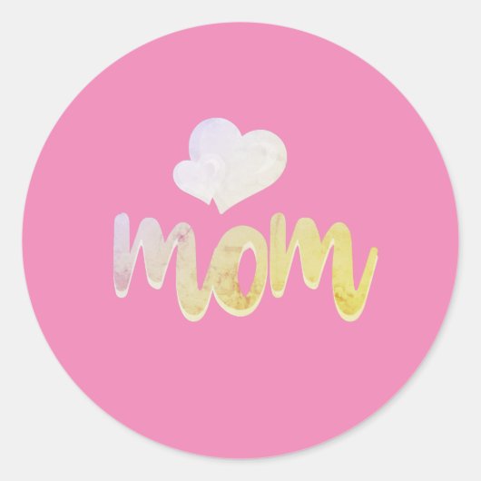 Mam - Hart Ronde Sticker (Voorkant)