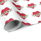 Mam hart tattoo cadeaupapier (Rol Hoek)