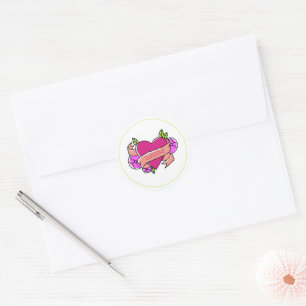 MAM Hart Tattoo Moederdag Inked Liefde Plezier Ronde Sticker