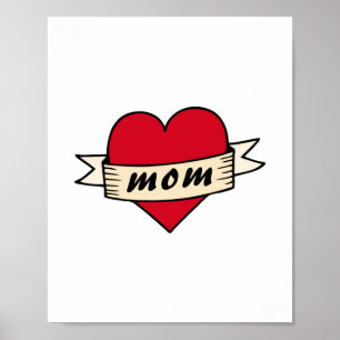 Mam hart tattoo poster