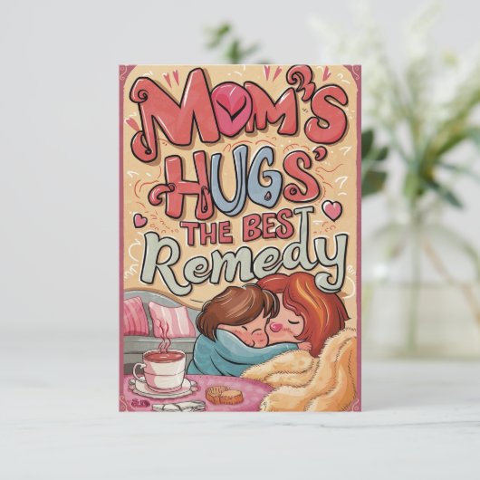 "Mam, hart van onze wereld" wenskaarten Bedankkaart (Staand voorkant)