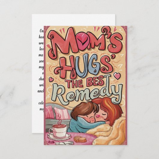 "Mam, hart van onze wereld" wenskaarten Bedankkaart (Voorkant / Achterkant)