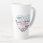 Mam Heart Loving Caring Sweet Gentle Latte Mok (Rechterhoek)